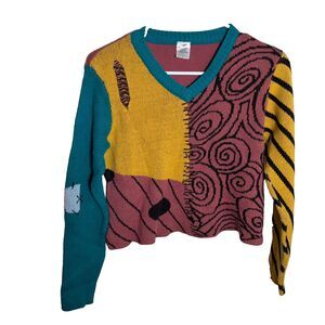 Disney Nightmare Before Christmas Sally Sweater Women's Small Cropped Top